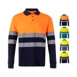 Polo piqué unisexe manches longues coton et polyester 150 g/m² Velilla diverses couleurs