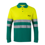 Polo piqué unisexe manches longues coton et polyester 150 g/m² Velilla avec zone d'impression