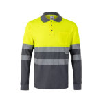 Polo piqué extra large en coton et polyester 150 g/m² Velilla couleur gris deuxième vue