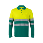 Polo piqué extra large en coton et polyester 150 g/m² Velilla couleur vert deuxième vue