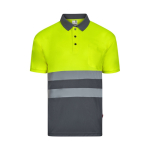 Polo de travail à manche courte unisexe œil de perdrix 140 g/m² Velilla couleur gris deuxième vue
