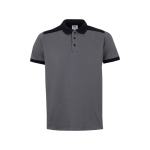 Polo de travail piqué unisexe manches courtes polyester 200 g/m² Velilla couleur gris deuxième vue