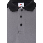 Polo de travail piqué unisexe manches courtes polyester 200 g/m² Velilla couleur gris sixième vue