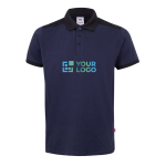 Polo de travail piqué unisexe manches courtes polyester 200 g/m² Velilla avec zone d'impression