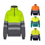 Pull polaire bicolore de travail en polyester 300 g/m² Velilla diverses couleurs