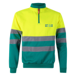 Pull polaire bicolore de travail en polyester 300 g/m² Velilla avec zone d'impression