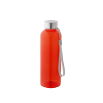 Bouteille en RPET avec finition translucide et bouchon en acier 600 ml couleur rouge