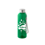 Bouteille en RPET avec finition translucide et bouchon en acier 600 ml couleur vert image avec logo