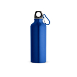 Bouteille en aluminium recyclé avec mousqueton coloré 530ml couleur bleu roi