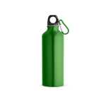Bouteille en aluminium recyclé avec mousqueton coloré 530ml couleur vert clair