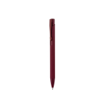 Stylo en aluminium recyclé avec finition gomme, encre bleue couleur bordeaux première vue