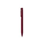 Stylo en aluminium recyclé avec finition gomme, encre bleue couleur bordeaux