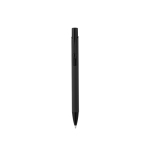 Stylo en aluminium recyclé avec finition gomme, encre bleue couleur noir deuxième vue