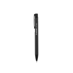Stylo en aluminium recyclé avec finition gomme, encre bleue couleur noir image avec logo