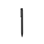 Stylo en aluminium recyclé avec finition gomme, encre bleue couleur noir