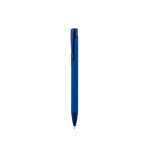 Stylo en aluminium recyclé avec finition gomme, encre bleue couleur bleu première vue