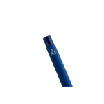 Stylo en aluminium recyclé avec finition gomme, encre bleue couleur bleu troisième vue