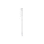 Stylo en aluminium recyclé avec finition gomme, encre bleue couleur blanc