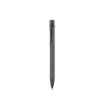 Stylo en aluminium recyclé avec finition gomme, encre bleue couleur gris première vue