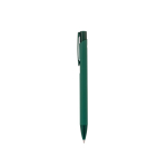 Stylo en aluminium recyclé avec finition gomme, encre bleue couleur vert foncé