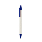 Stylo en aluminium recyclé issu de briques de lait, encre bleue couleur bleu première vue