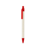 Stylo en aluminium recyclé issu de briques de lait, encre bleue couleur rouge première vue