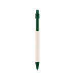 Stylo en aluminium recyclé issu de briques de lait, encre bleue couleur vert foncé deuxième vue