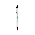 Stylo en aluminium recyclé issu de briques de lait, encre bleue avec zone d'impression
