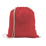 Sac à cordon en coton recyclé et polyester 150 g/m² couleur rouge