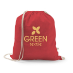 Sac à cordon en coton recyclé et polyester 150 g/m² couleur rouge image avec logo