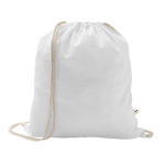 Sac à cordon en coton recyclé et polyester 150 g/m² couleur blanc