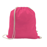 Sac à cordon en coton recyclé et polyester 150 g/m² couleur rose