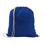 Sac à cordon en coton recyclé et polyester 150 g/m² couleur bleu roi