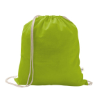 Sac à cordon en coton recyclé et polyester 150 g/m² couleur vert clair
