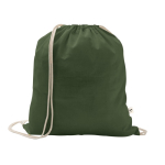 Sac à cordon en coton recyclé et polyester 150 g/m² couleur vert militaire