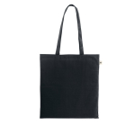 Sac de courses en coton recyclé et polyester 150 g/m² couleur noir