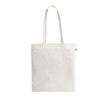 Sac de courses en coton recyclé et polyester 150 g/m² couleur blanc
