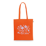 Sac de courses en coton recyclé et polyester 150 g/m² couleur orange image avec logo
