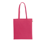 Sac de courses en coton recyclé et polyester 150 g/m² couleur rose