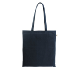 Sac de courses en coton recyclé et polyester 150 g/m² couleur bleu marine