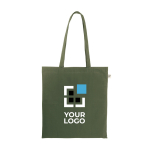 Sac de courses en coton recyclé et polyester 150 g/m² avec zone d'impression