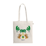 Sac multi-usage en coton recyclé avec longues anses 180 g/m² couleur naturel image avec logo