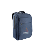 Sac à dos matelassé en polyester recyclé pour ordinateur 15,6” couleur bleu marine image avec logo