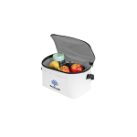 Sac isotherme en polyester recyclé avec bandoulière réglable 7 L couleur blanc image avec logo 5