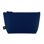 Trousse spacieuse en feutre recyclé avec fermeture éclair couleur bleu première vue