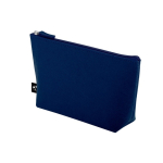 Trousse spacieuse en feutre recyclé avec fermeture éclair couleur bleu