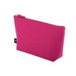 Trousse spacieuse en feutre recyclé avec fermeture éclair couleur rose