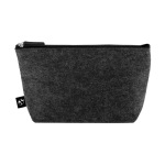 Trousse spacieuse en feutre recyclé avec fermeture éclair couleur gris foncé première vue