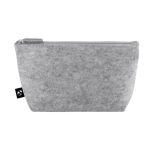 Trousse spacieuse en feutre recyclé avec fermeture éclair couleur gris clair première vue