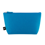 Trousse spacieuse en feutre recyclé avec fermeture éclair couleur bleu ciel première vue